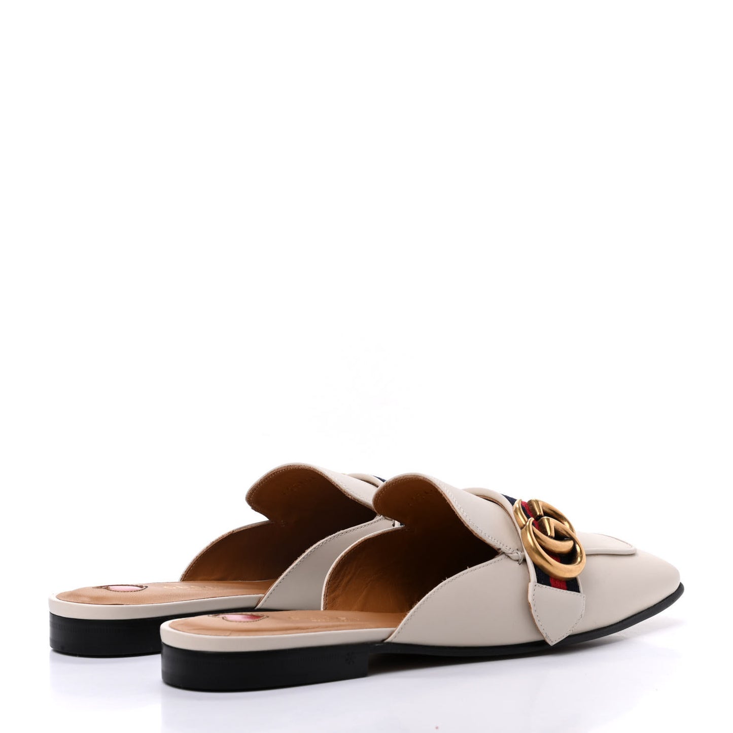 Calfskin Web Womens Peyton GG Slippers 36.5 White