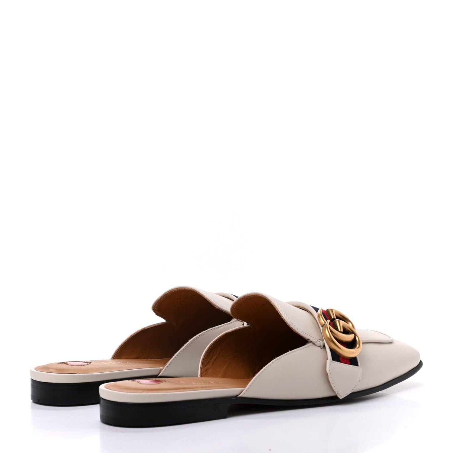 Gucci Calfskin Web Womens Peyton GG Slippers 36.5 White 4 of 13
