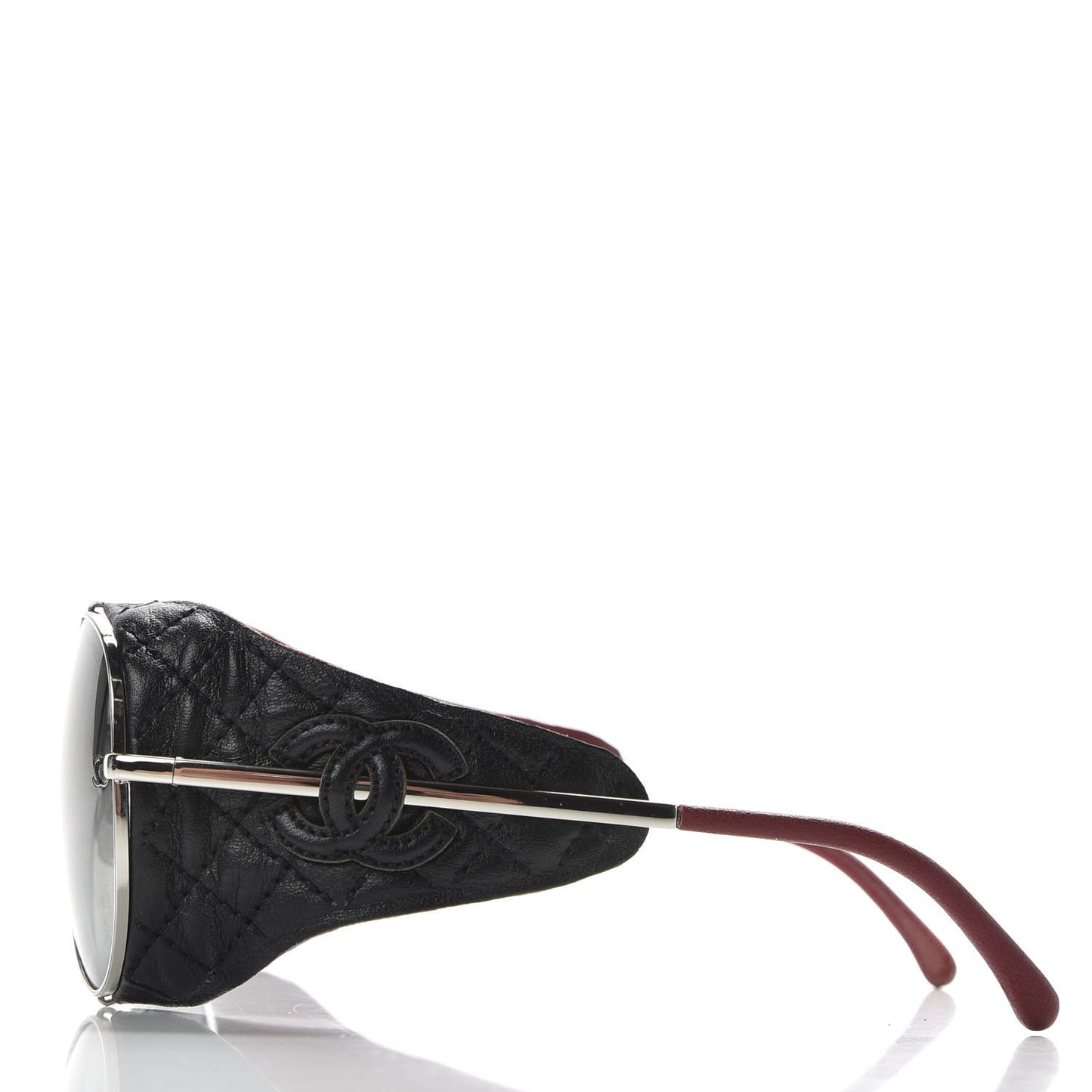 Titanium Lambskin CC Pilot Sunglasses 4192 Q Black