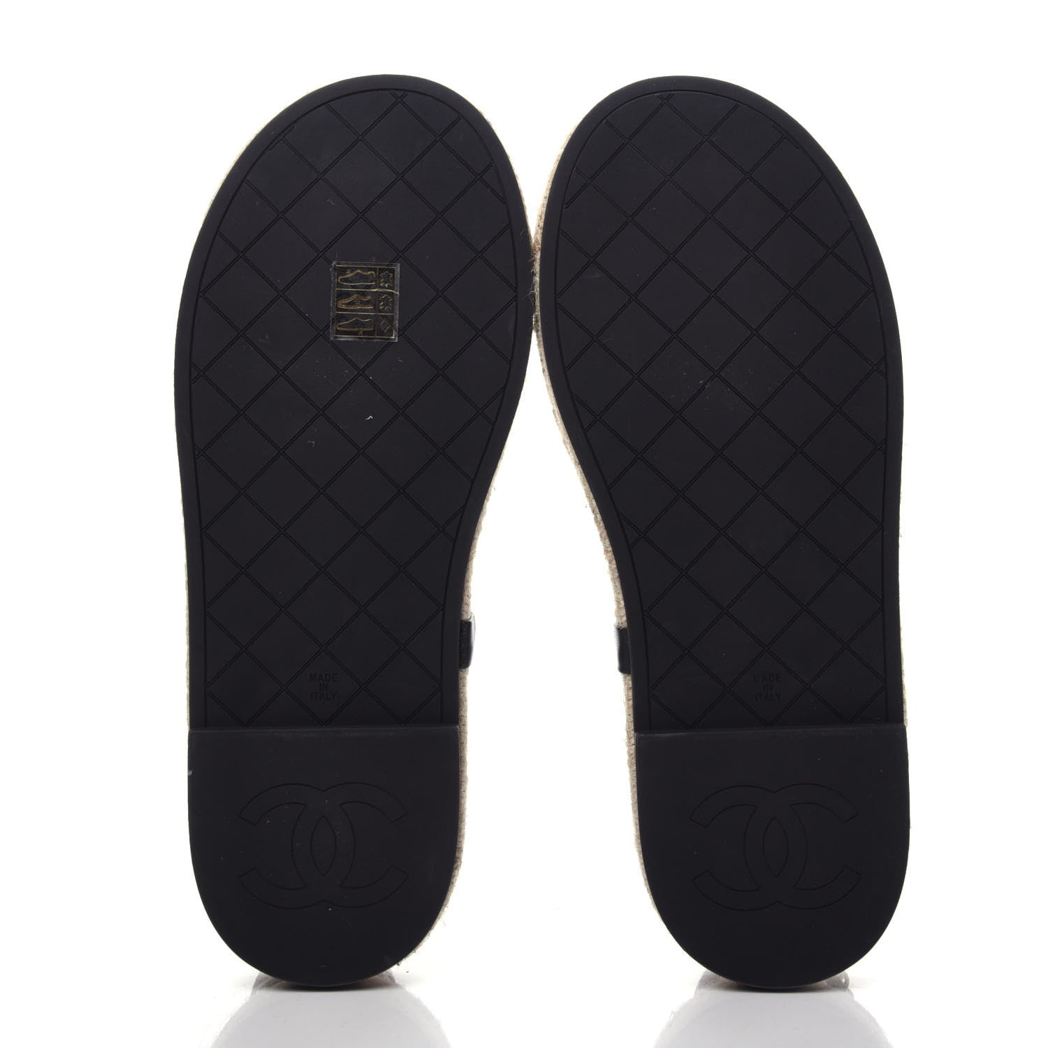 Chanel Lambskin Chain CC Thong Espadrille Sandals 40 Black 5 of 8