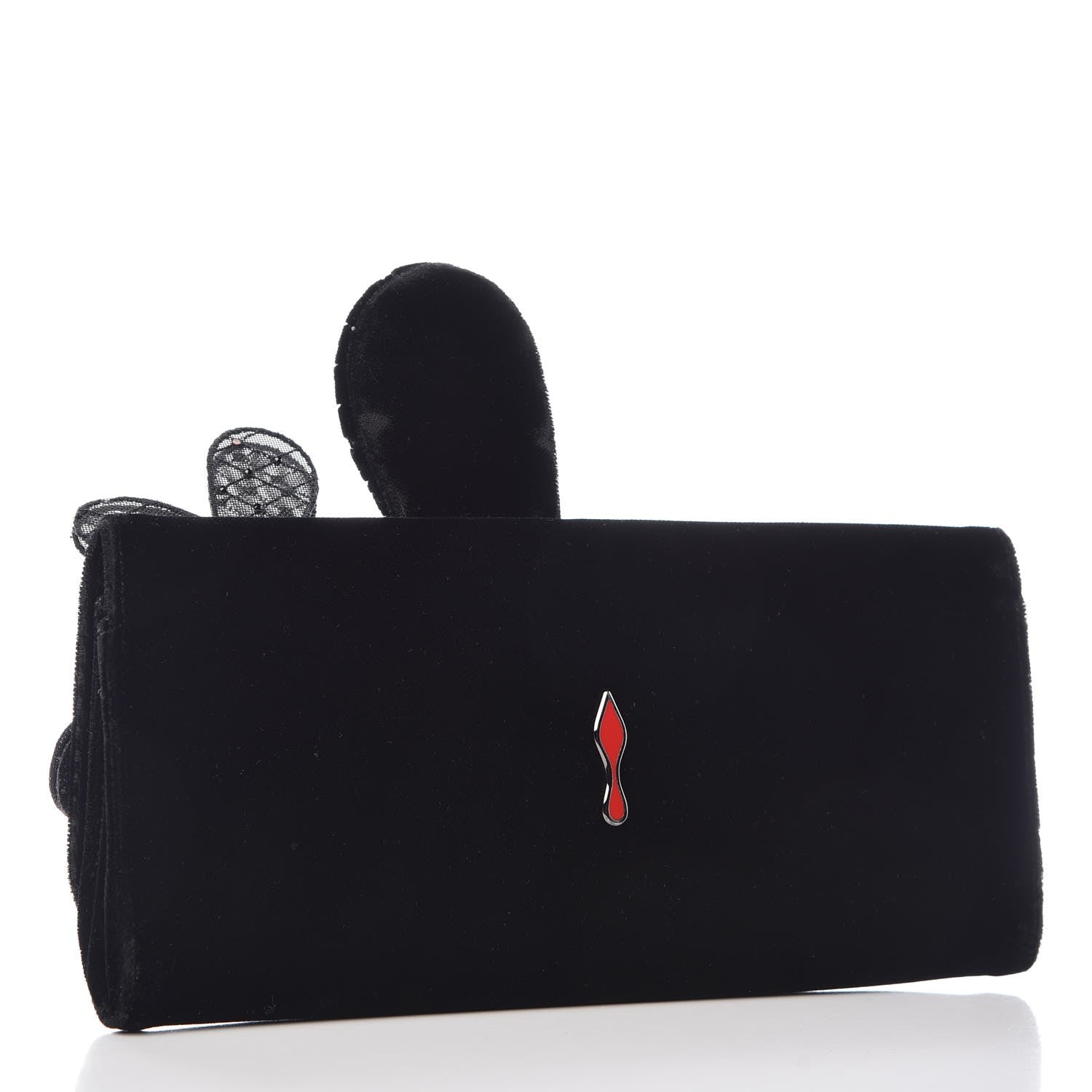 Christian Louboutin Velvet Strass Alice Clutch Black 4 of 7