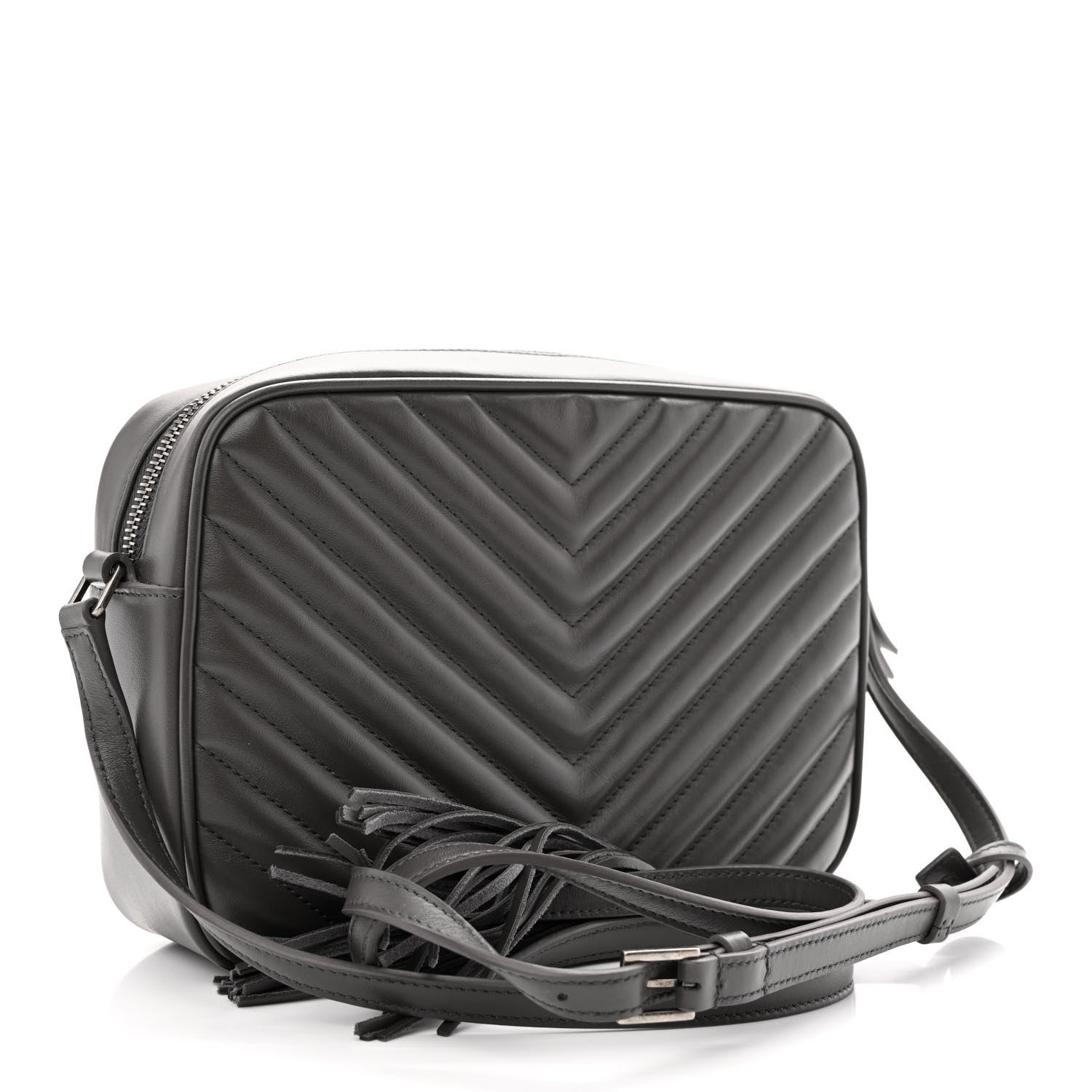 Saint Laurent Calfskin Matelasse Monogram Lou Camera Bag Dark Smog 3 of 11