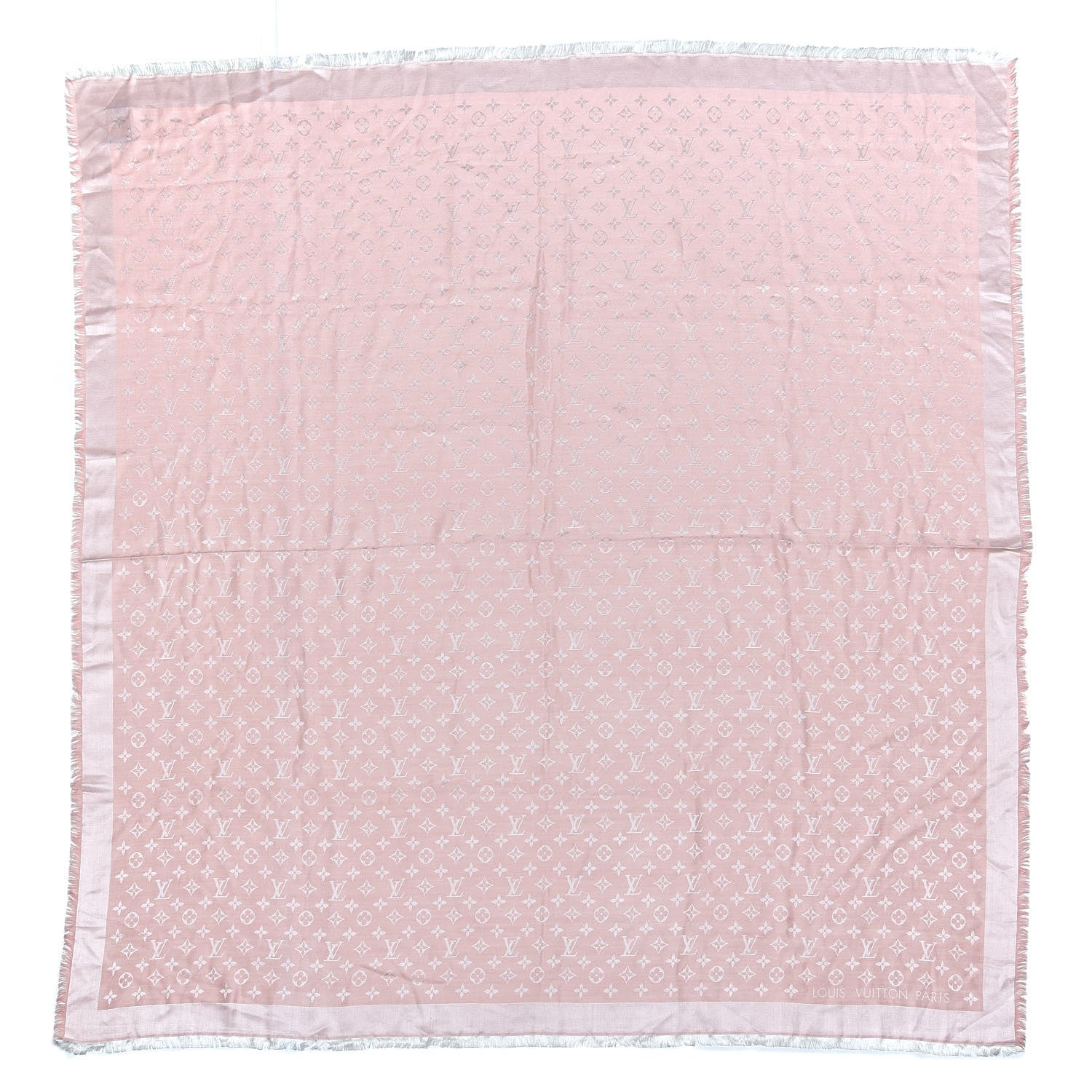 Louis Vuitton Silk Wool Monogram Denim Shawl Pink 1 of 4