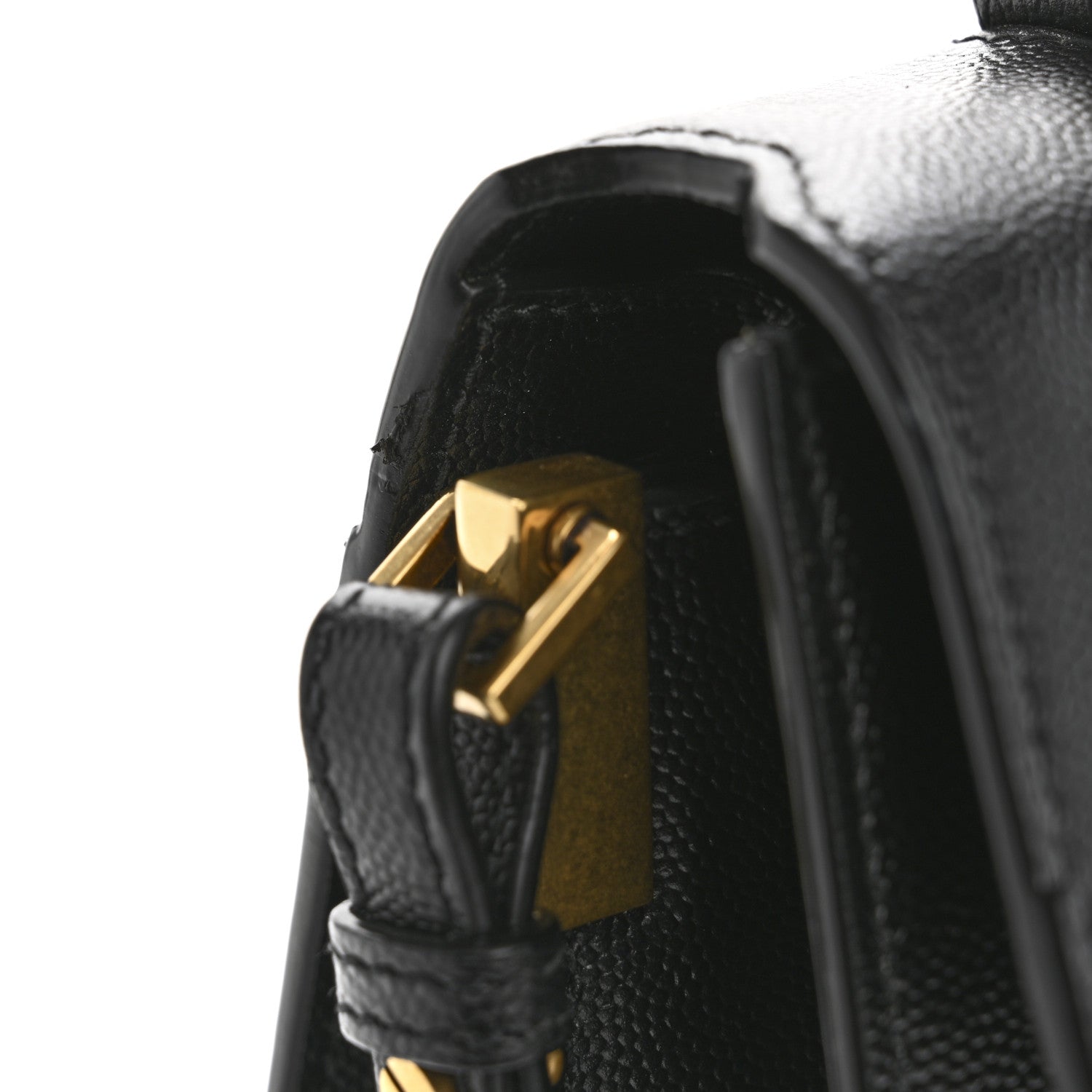 Saint Laurent Grain de Poudre Medium Classic Monogram Cassandra Top Handle Black 13 of 15