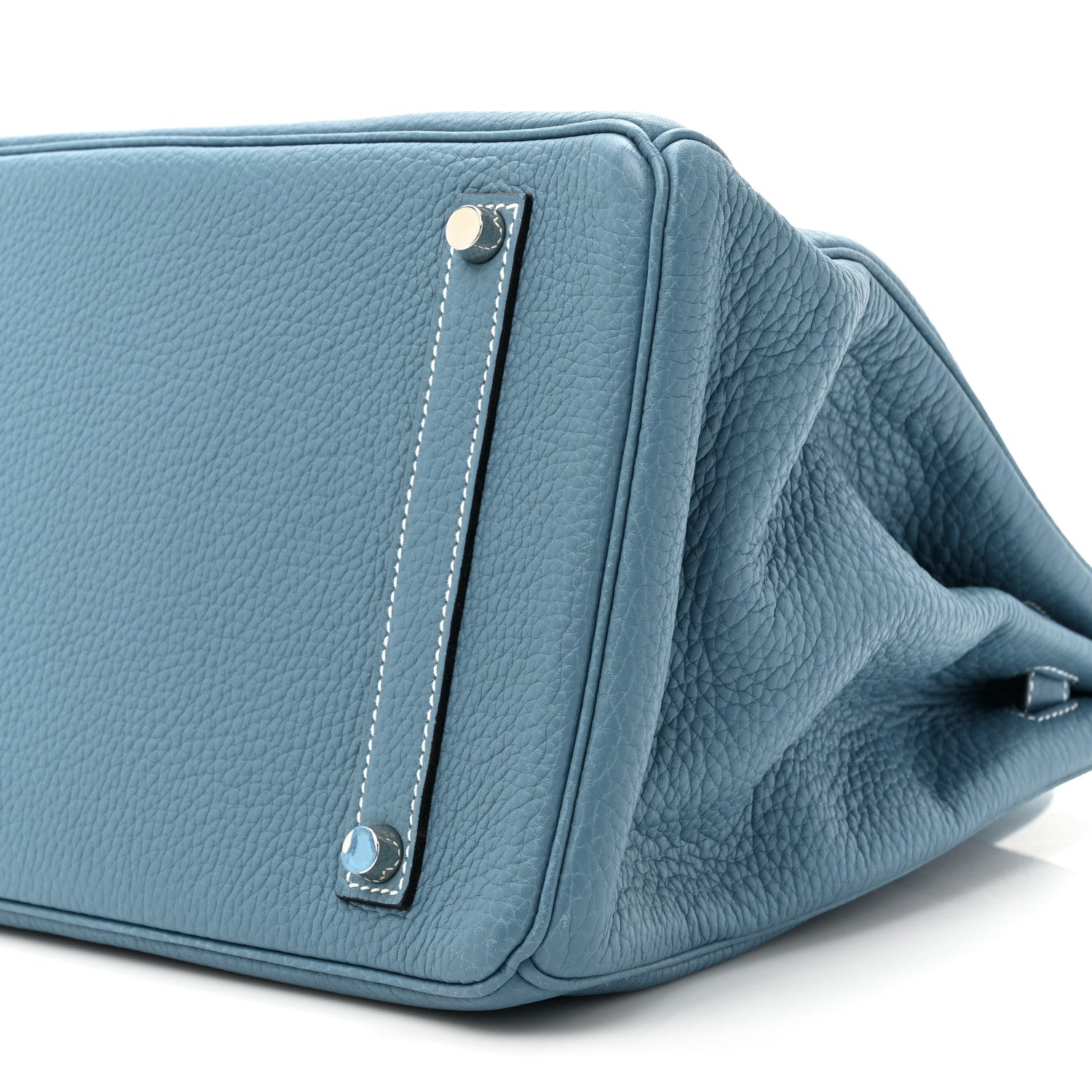 Hermes Taurillon Clemence Birkin 35 Blue Jean 8 of 19
