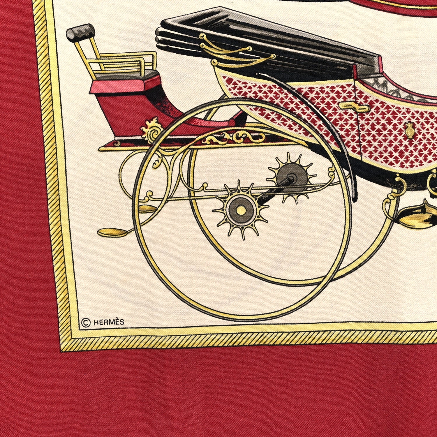 Hermes Silk Les Voitures A Transformation Scarf 90 3 of 4