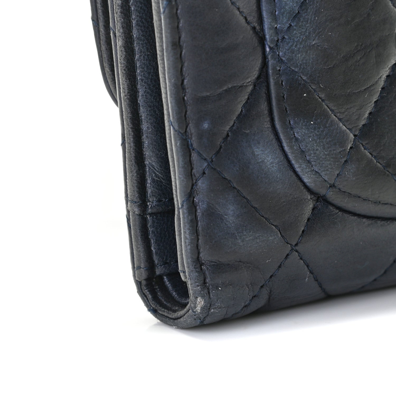 Chanel Lambskin Quilted Large Gusset Flap Wallet Navy 8 of 12