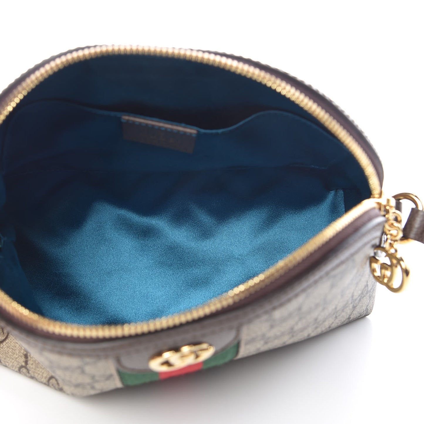 GG Supreme Monogram Textured Dollar Calfskin Web Small Ophidia Dome Shoulder Bag Beige Ebony New Acero