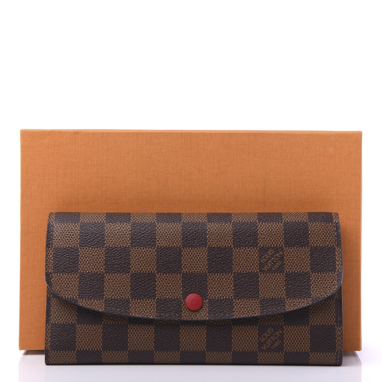 Damier Ebene Emilie Wallet Red