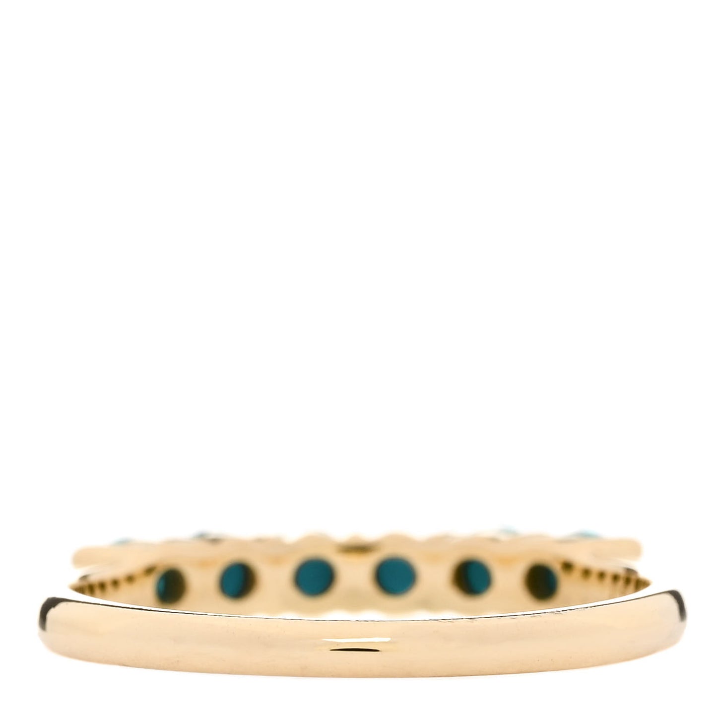 18K Yellow Gold Turquoise 4 Prong Ring 55 7.25
