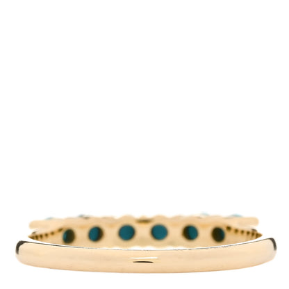 Jennifer Meyer 18K Yellow Gold Turquoise 4 Prong Ring 55 7.25 3 of 5