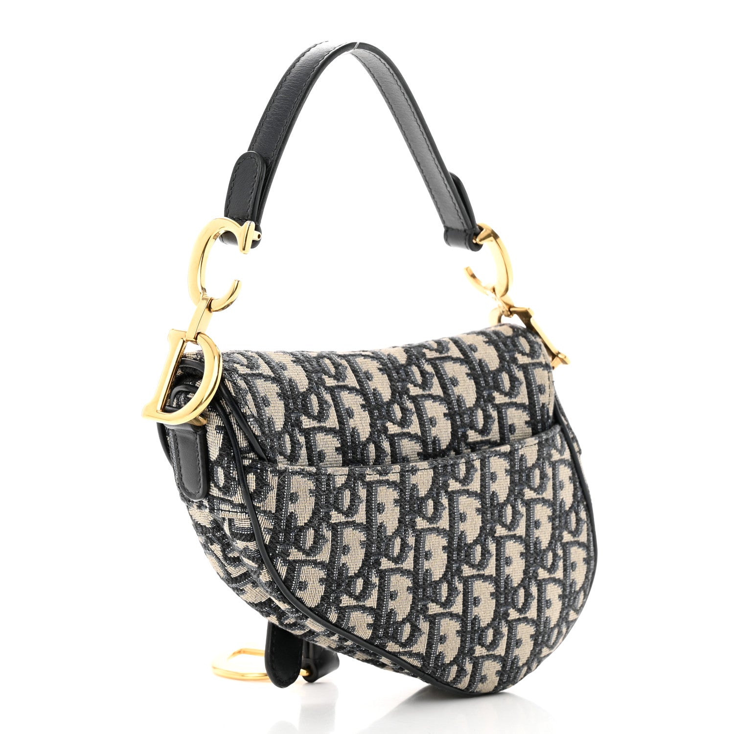 Christian Dior Oblique Mini Saddle Bag Blue 3 of 10
