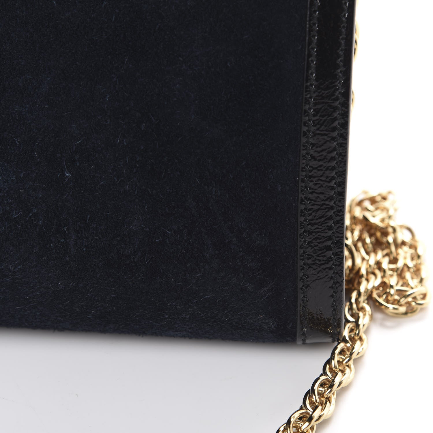 Gucci Suede Patent Web Dragon Embroidered Medium Ophidia Chain Shoulder Bag Blue Multicolor Black 13 of 14