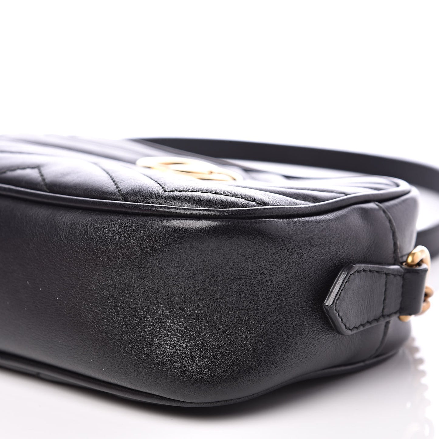 Calfskin Matelasse Mini GG Marmont Chain Shoulder Bag Black