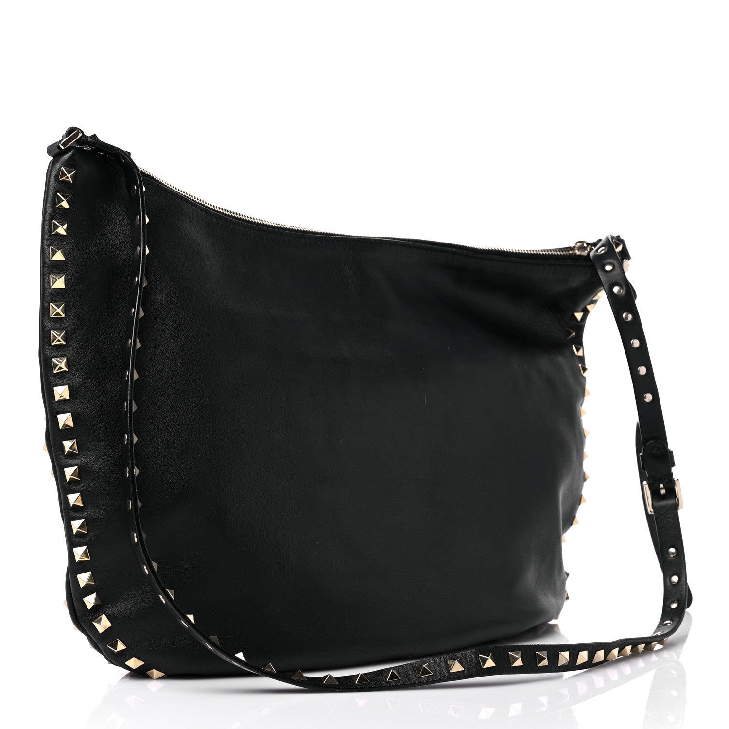 Valentino Garavani Vitello Rockstud Hobo Black 3 of 12