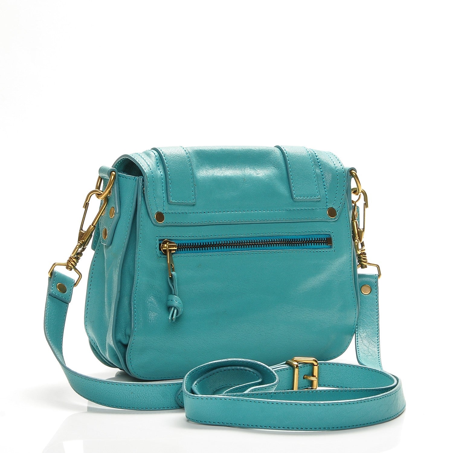 Proenza Schouler Lambskin PS1 Mini Pouch Messenger Bag Lagoon 4 of 6