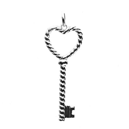 Tiffany Sterling Silver Twist Heart Key Pendant 1 of 4