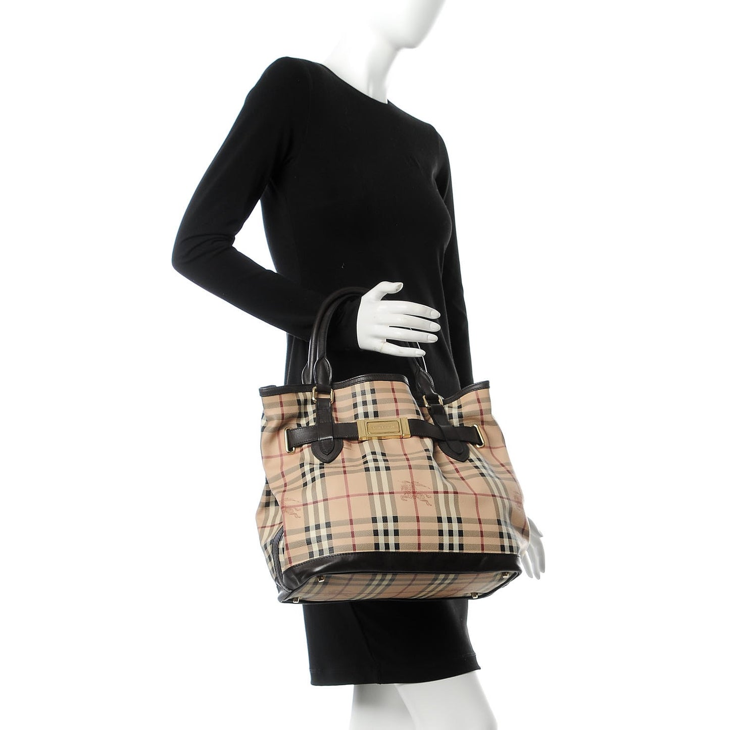 Haymarket Check Medium Golderton Tote Chocolate