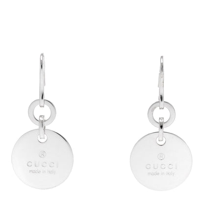 Gucci Sterling Silver Trademark Round Drop Earrings 1 of 6