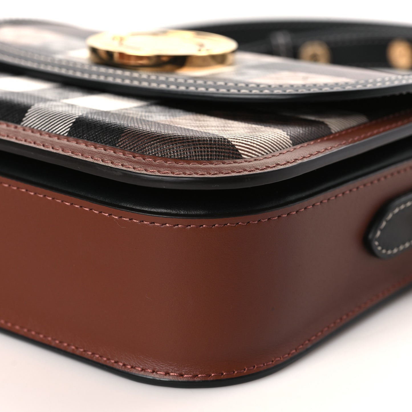 Calfskin Check Small Elizabeth Bag Brown