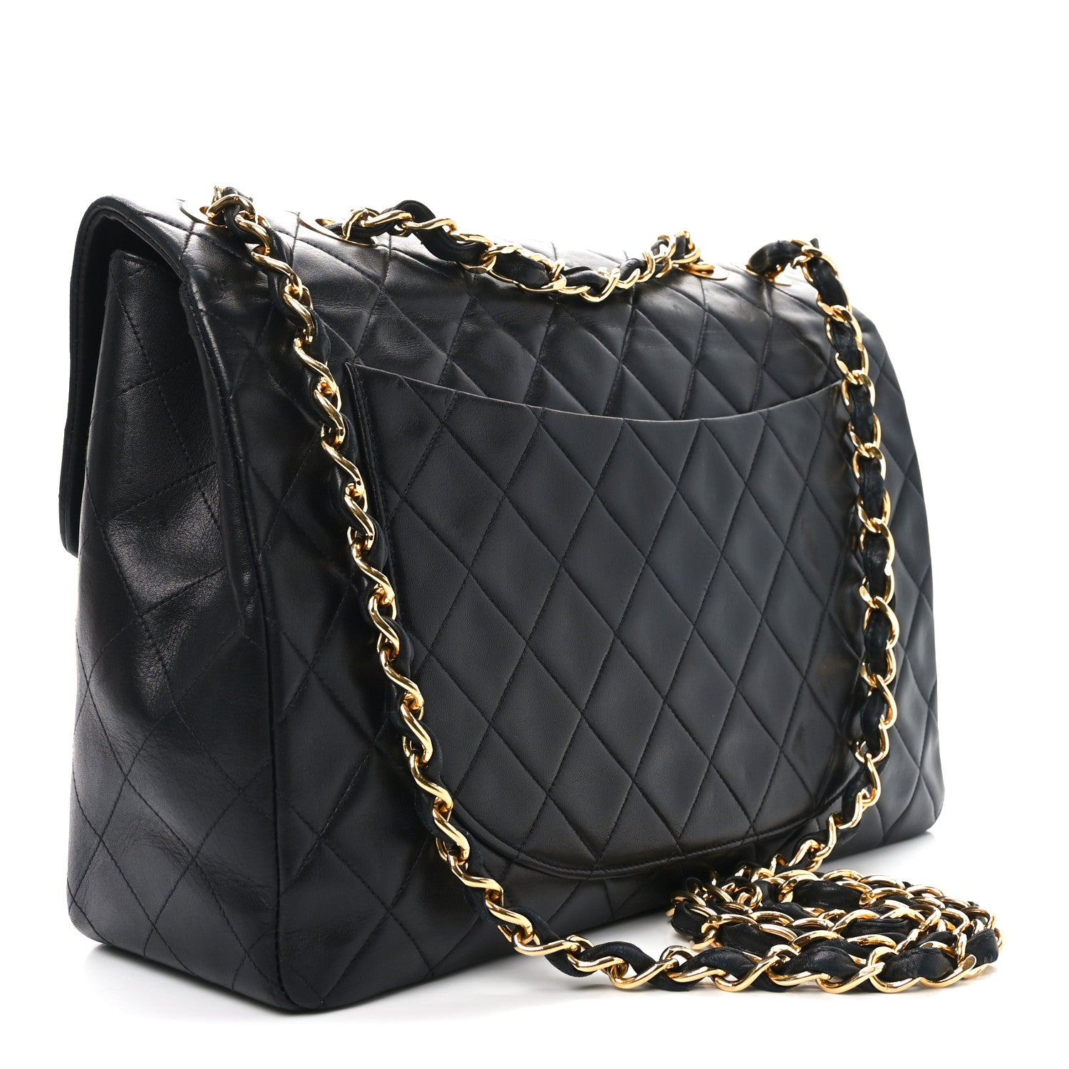 Chanel Lambskin Quilted XL Jumbo Single Flap Black 3 of 10