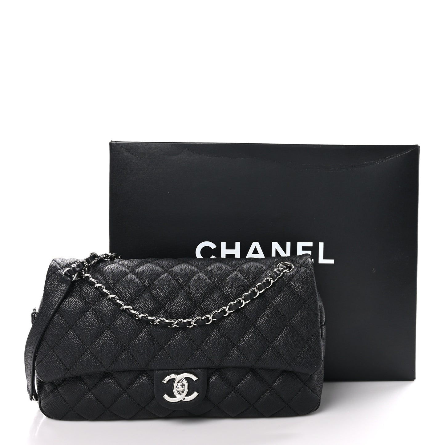 Caviar Quilted Jumbo Easy Flap Black