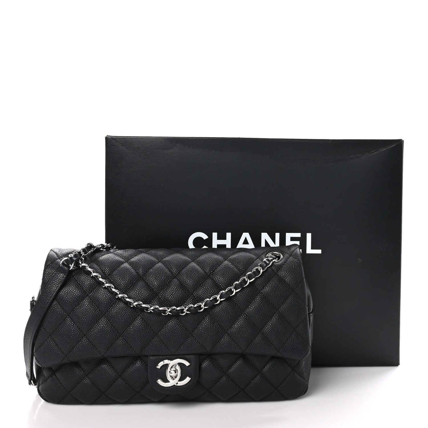 Chanel Caviar Quilted Jumbo Easy Flap Black 11 of 11