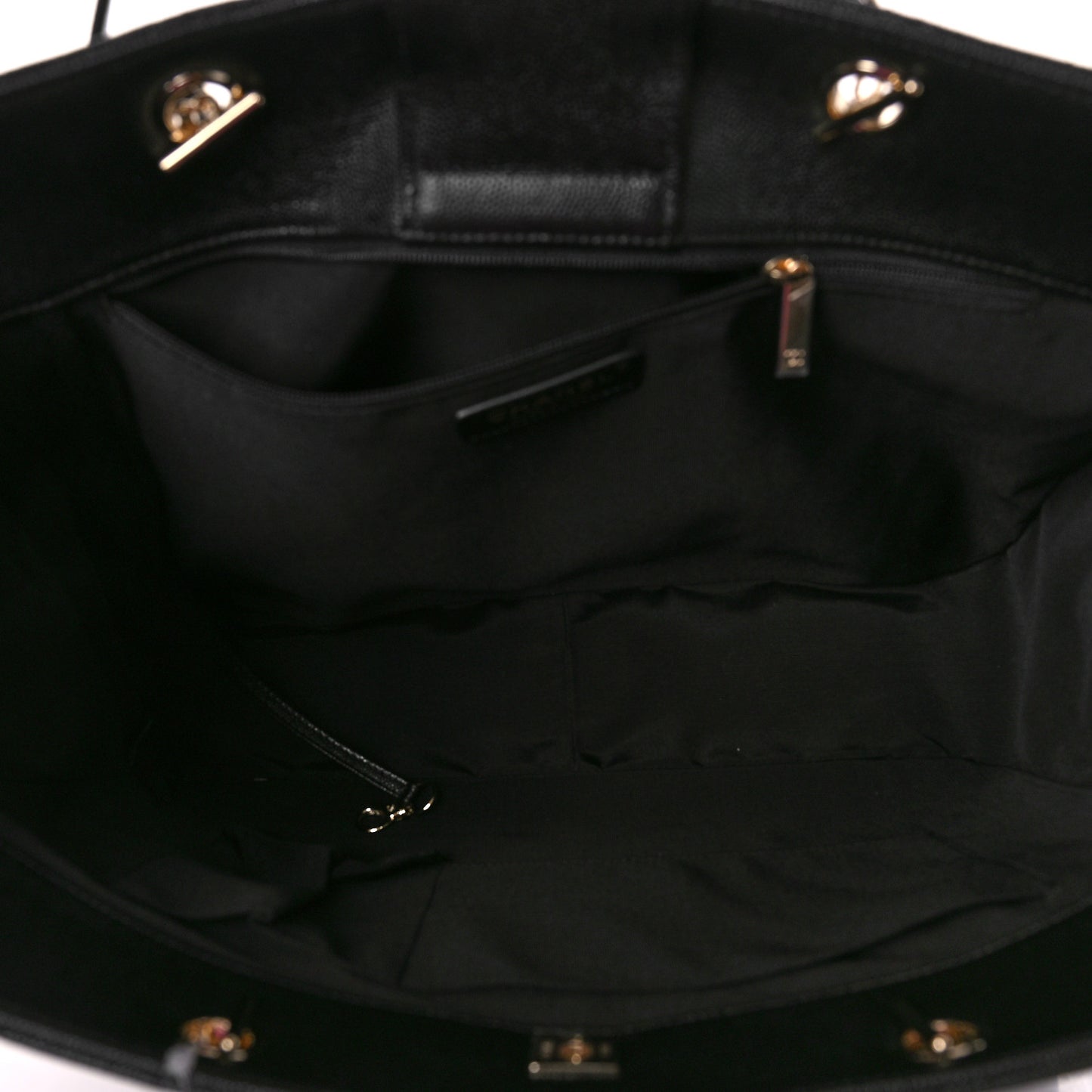 Caviar Quilted Large Shopping Tote Black