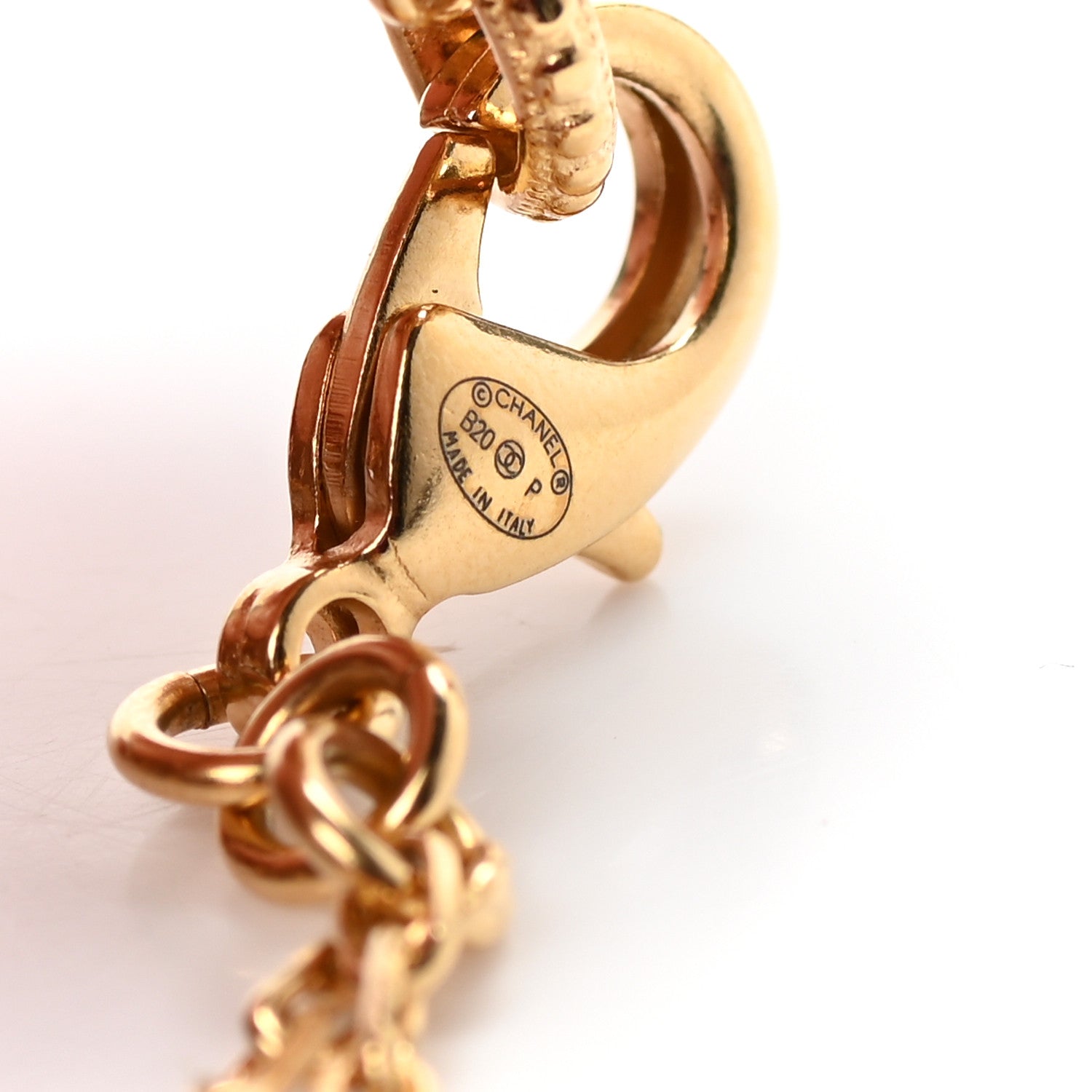 Chanel Metal Crystal 90's Icon Logo Bracelet Gold 4 of 4