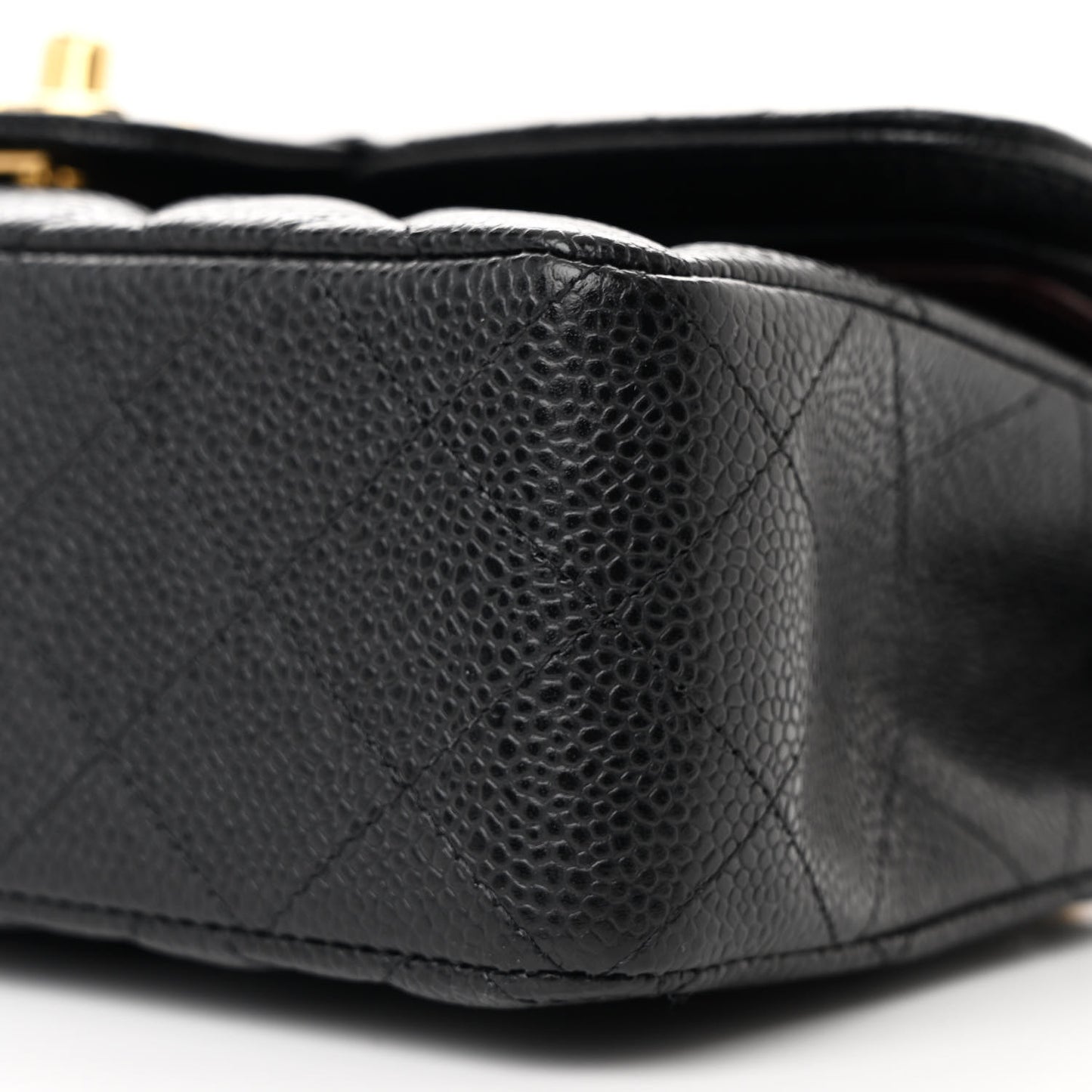 Caviar Quilted Small Double Flap Black