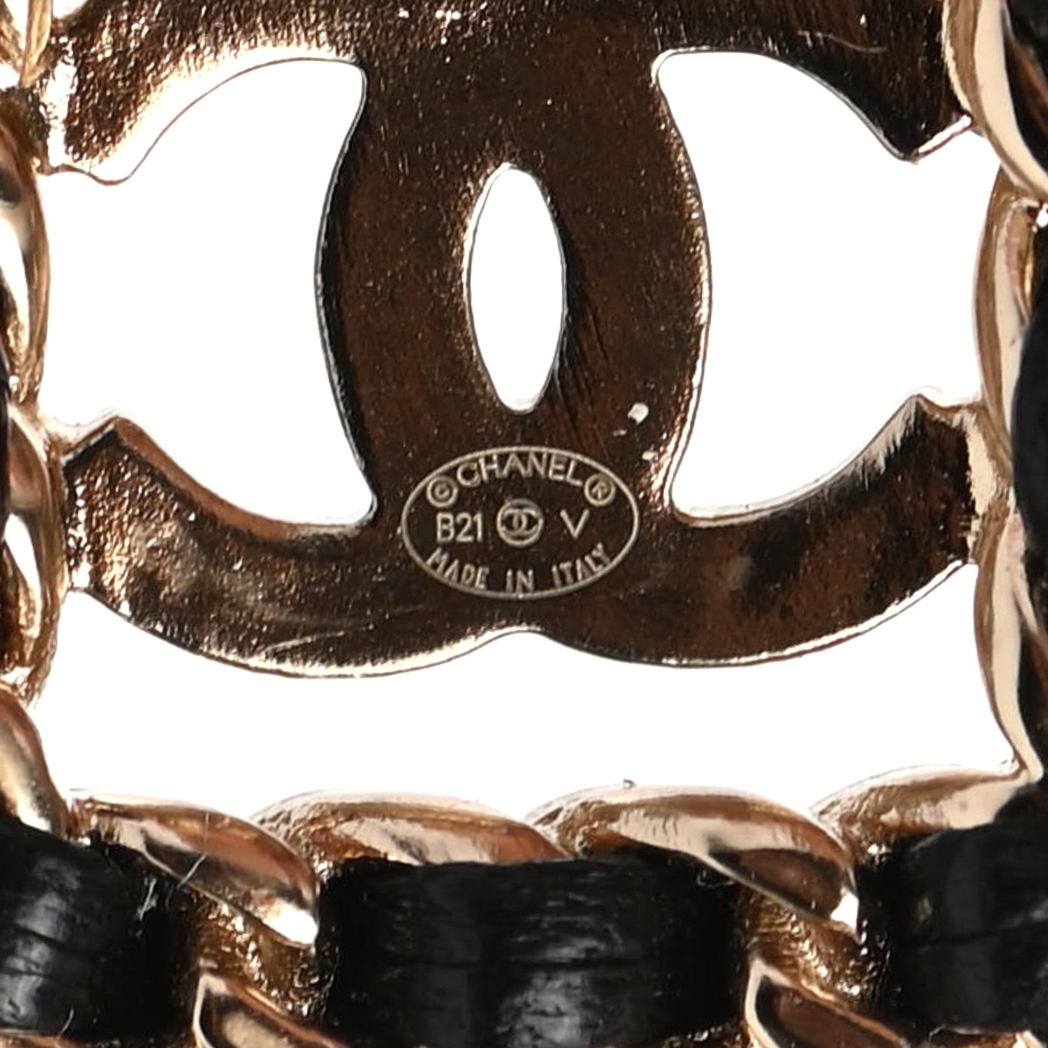 Chanel Lambskin Pearl Quilted Chain CC Perfume Bottle Brooch Gold 4 of 4