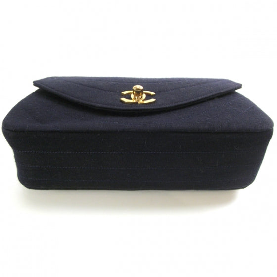 Jersey Ribbon Stitch Flap Navy