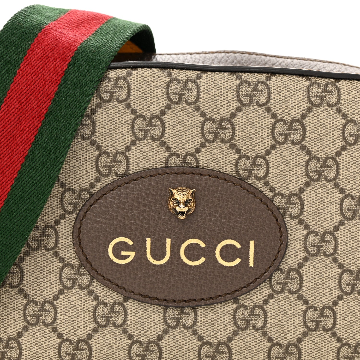Gucci GG Supreme Monogram Web Neo Vintage Shoulder Bag Beige New Acero Crop 9 of 17