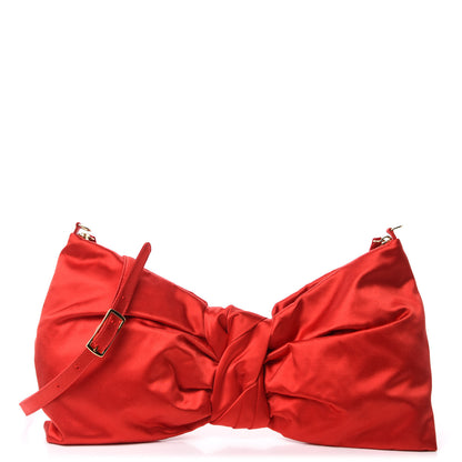 Valentino Garavani Satin Noeud D'Amour Bow Clutch Red 1 of 11