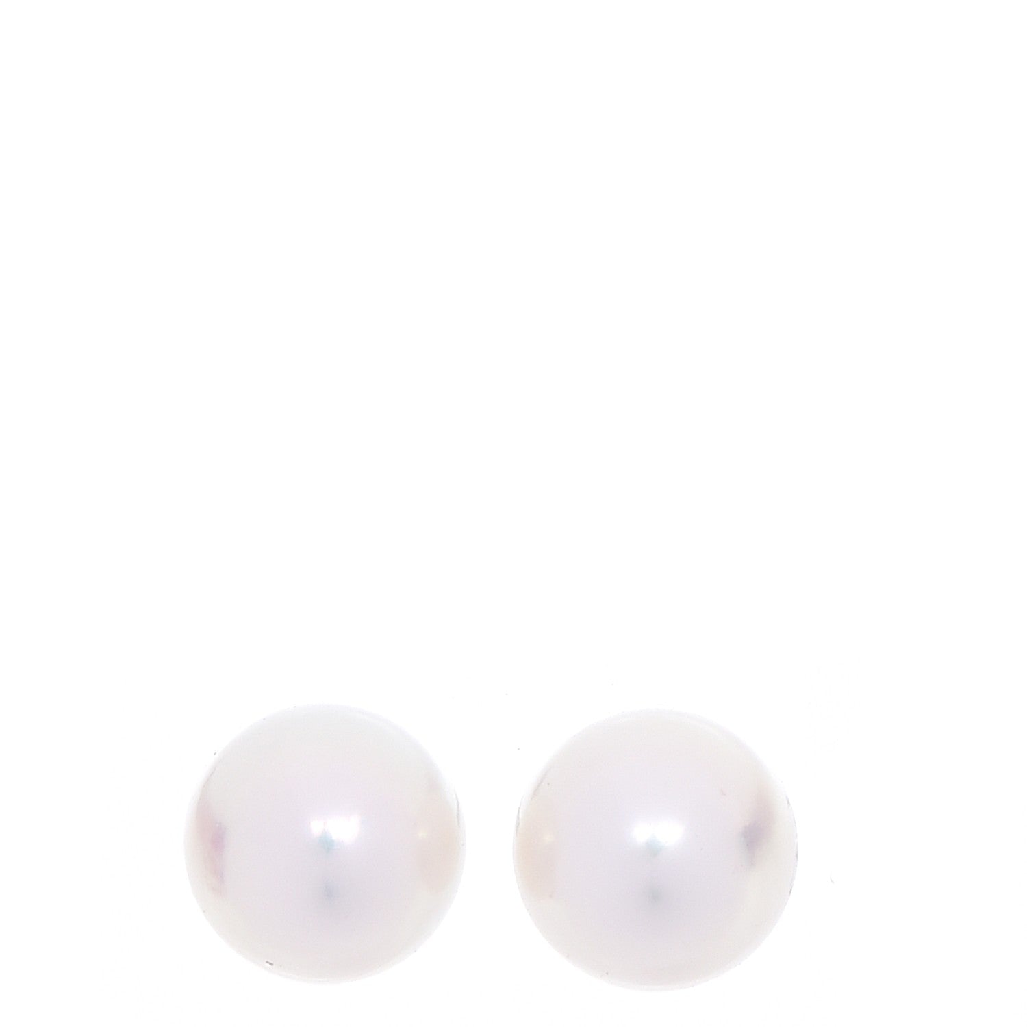 Mikimoto 18K White Gold Pearl 6.5mm Stud Earrings 1 of 5