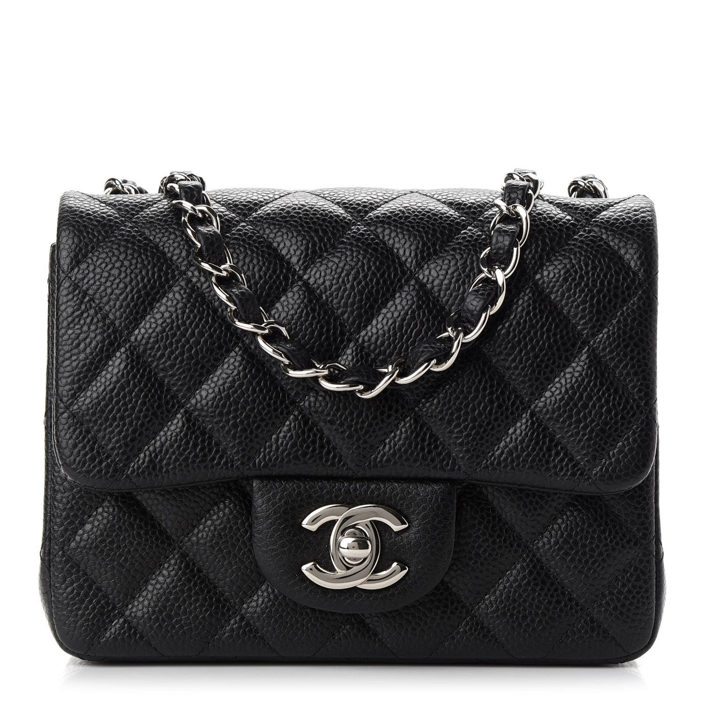 Caviar Quilted Mini Square Flap Black