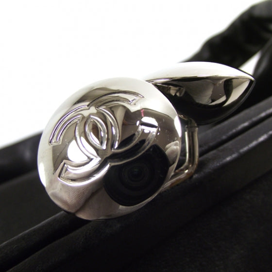 Chanel Lambskin Kiss Lock Frame Bag Black 9 of 10