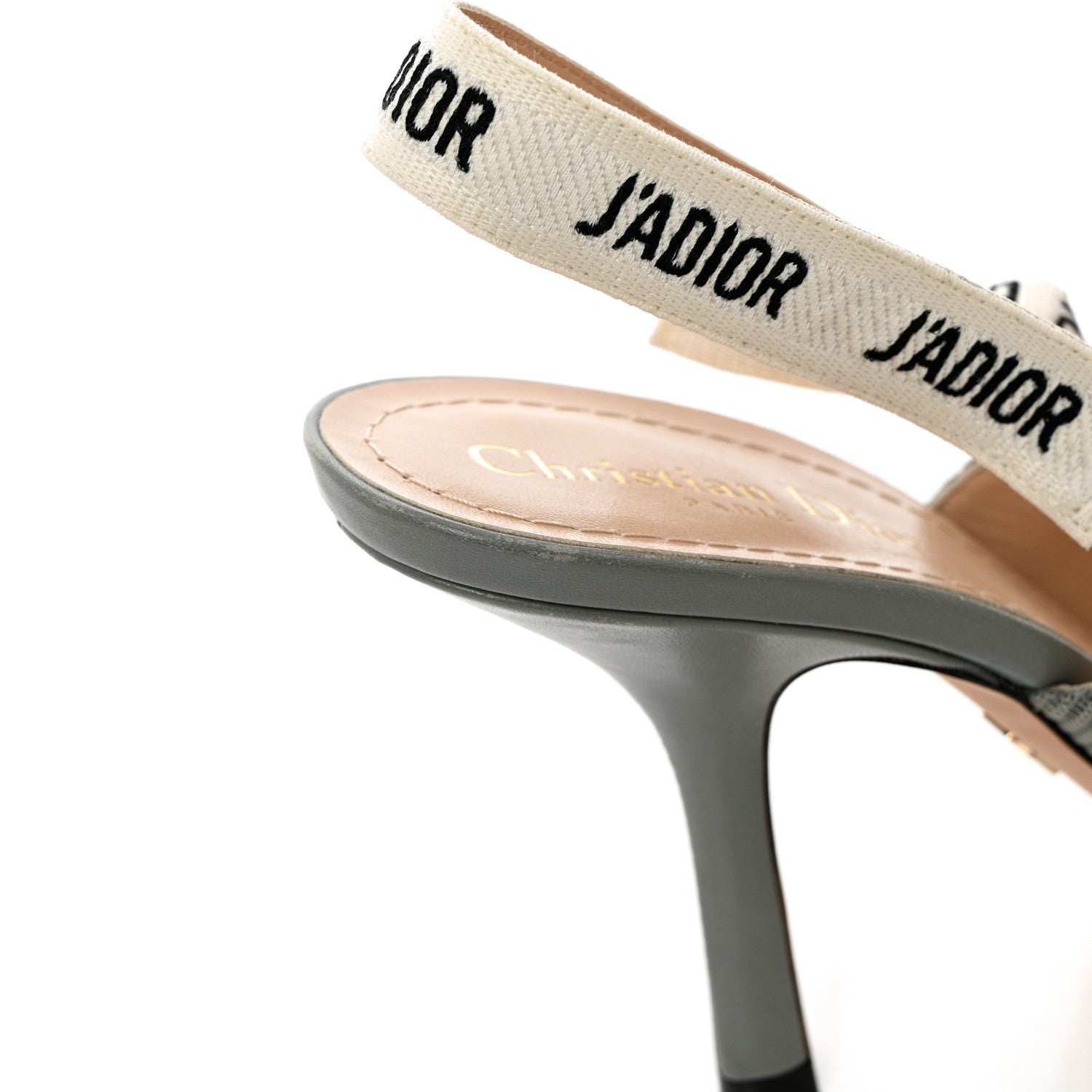 Christian Dior Technical Canvas Ribbon J'Adior Slingback 100mm Pumps 39.5 Grey Stone 12 of 13