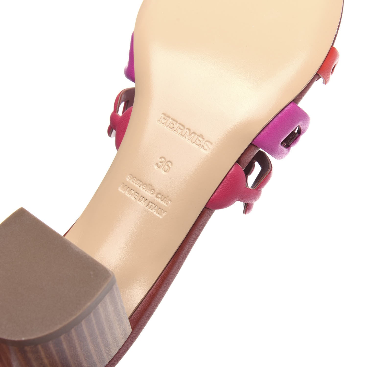 Hermes Nappa Tandem Sandals 36 Rouge Azalee 9 of 11