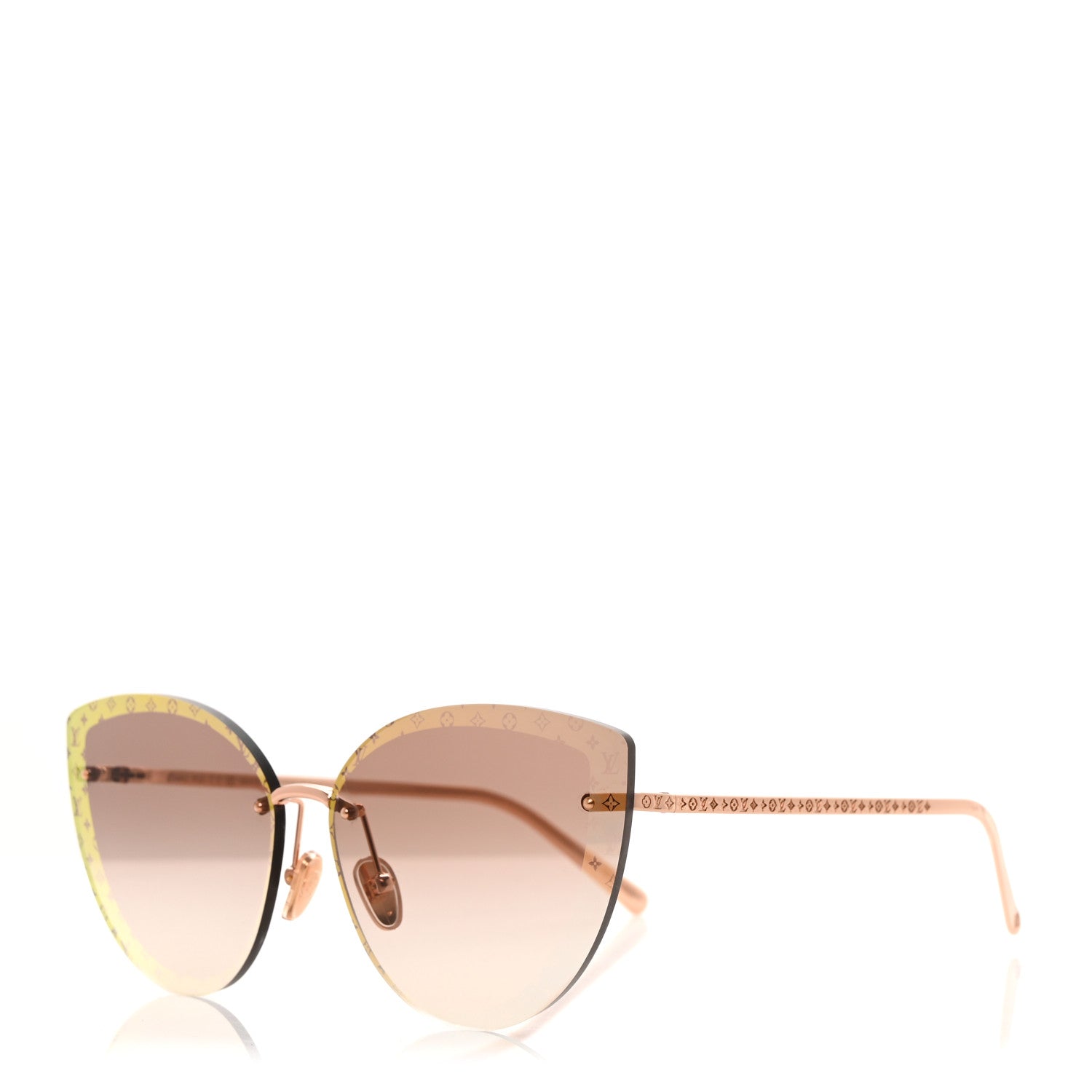 Louis Vuitton Metal LV Halo Cat Eye Sunglasses Z1944U Pink Gold 1 of 8