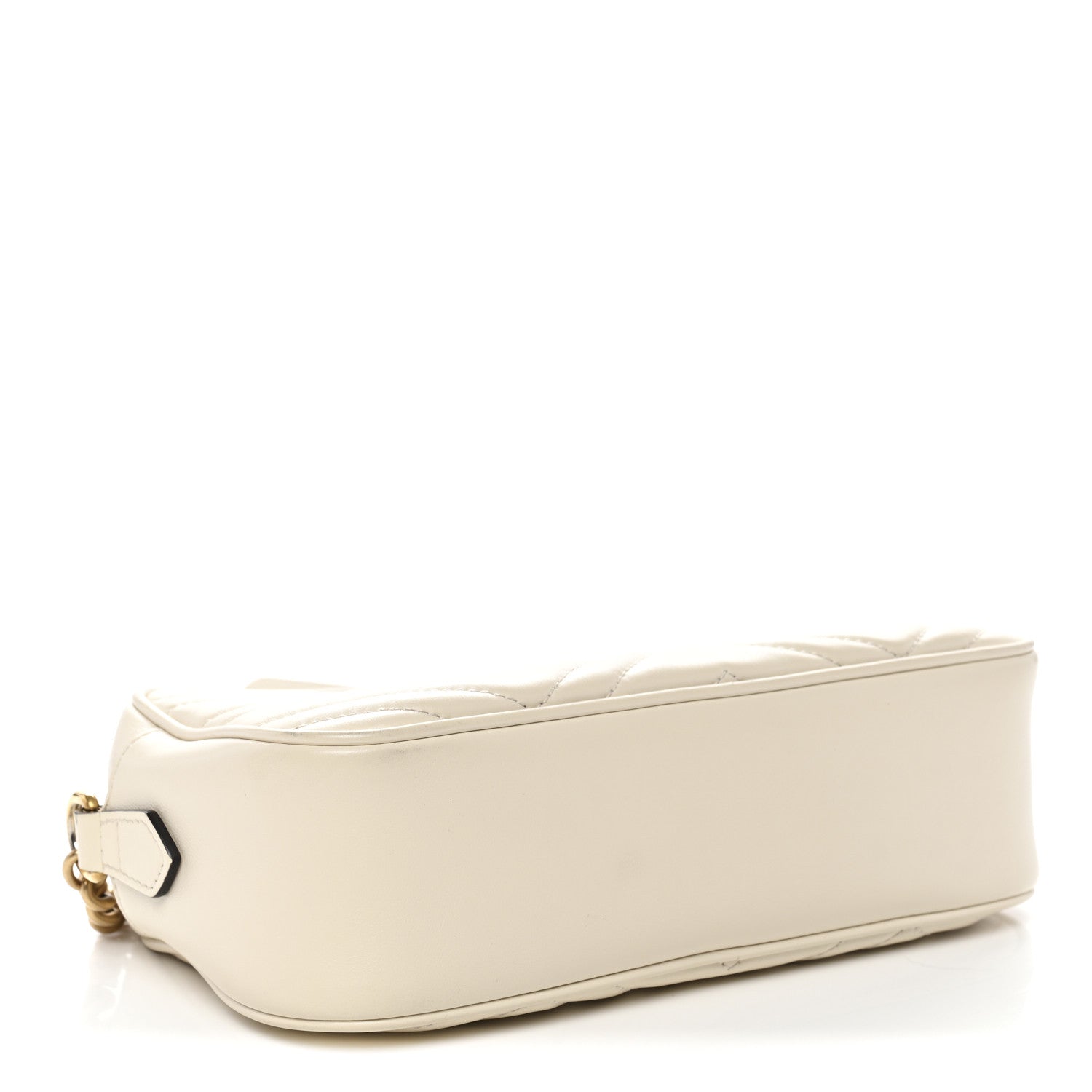 Gucci Calfskin Matelasse Small GG Marmont Chain Shoulder Bag White 3 of 11