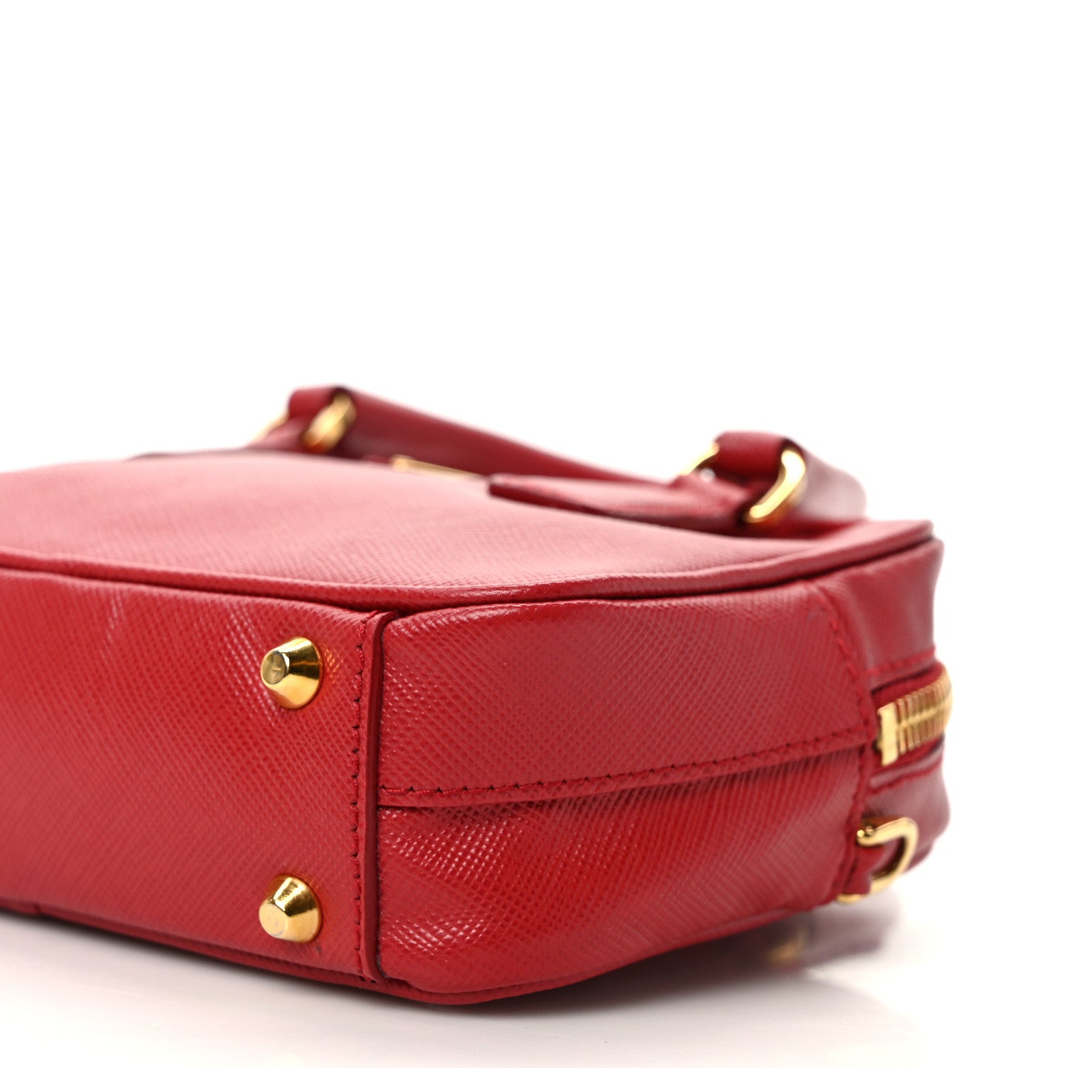 Prada Saffiano Lux Mini Top Handle Crossbody Bag Fuoco 9 of 9