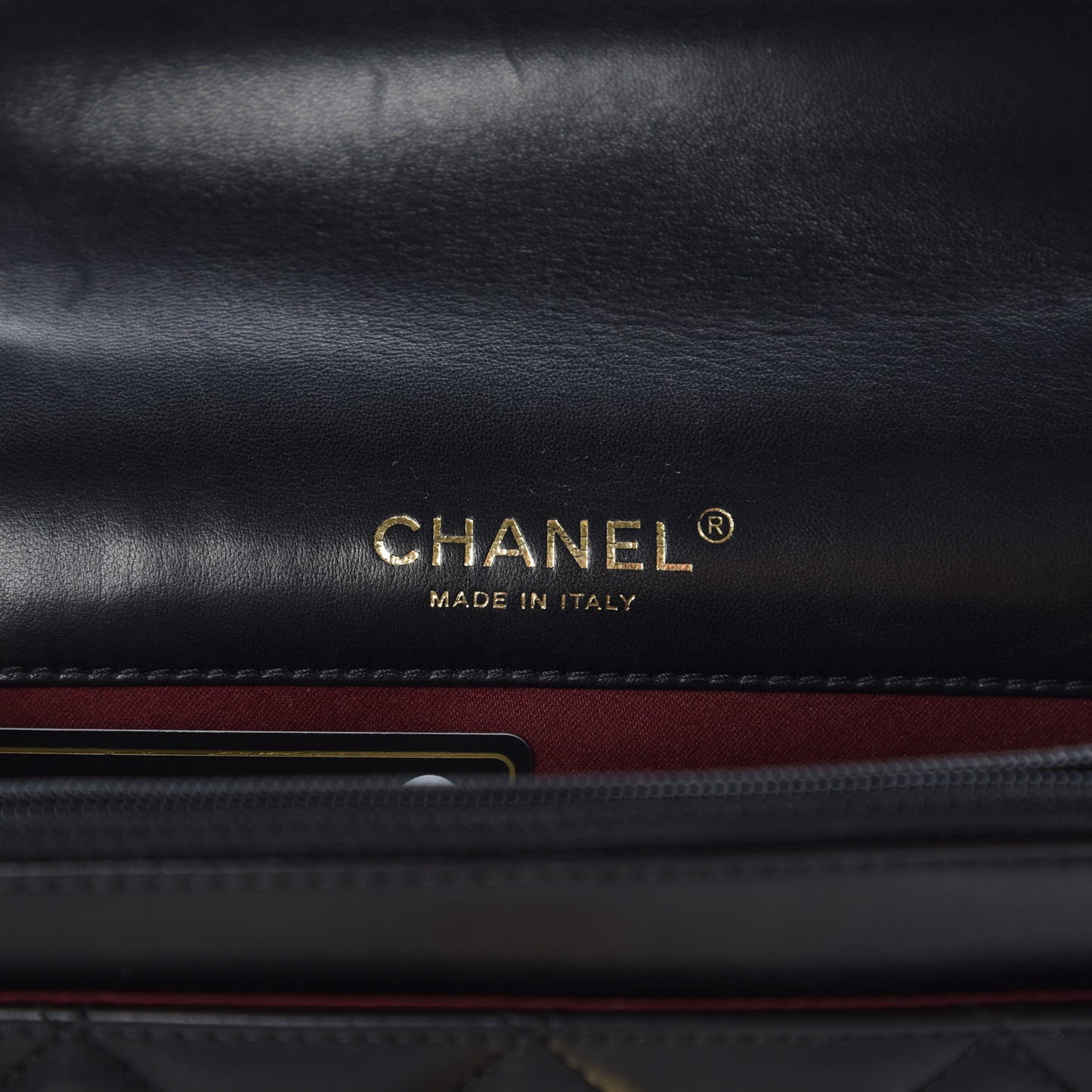 Lambskin Quilted Golden Class Wallet on Chain WOC Black
