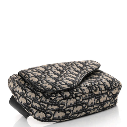 Christian Dior Oblique World Tour Saddle Belt Bag Beige Black 4 of 9