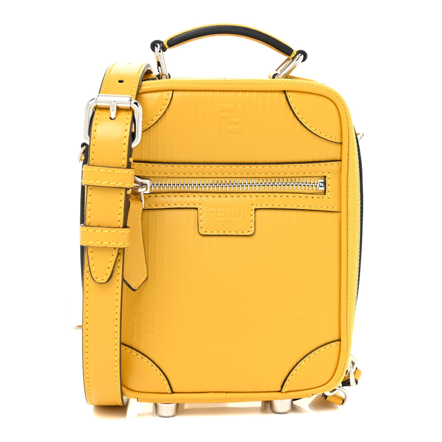 Fendi Vitello Astro Rubber Effect Mini Trolley Bag Sunflower 1 of 9
