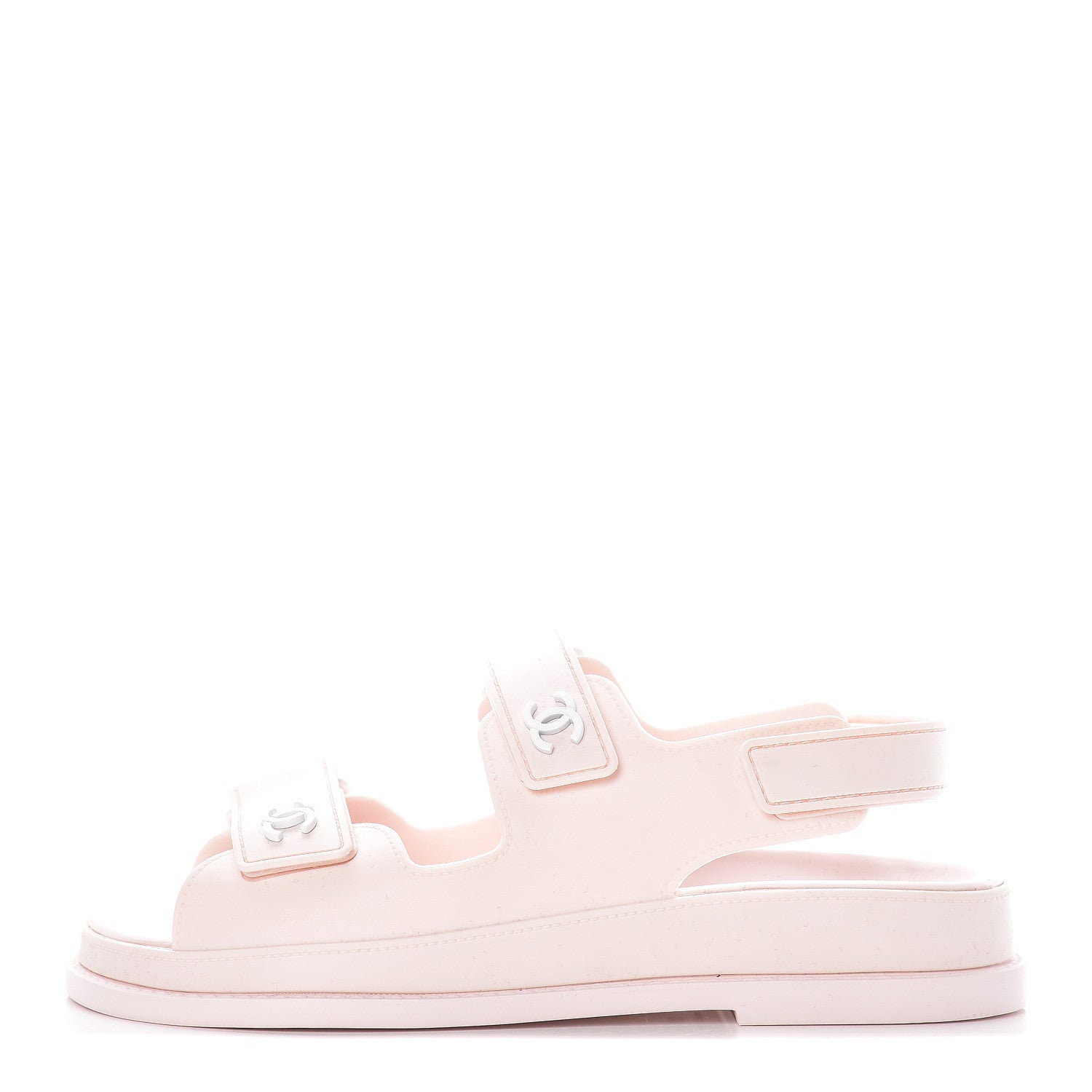 Chanel Rubber CC Flat Sandals 36 Pale Pink 1 of 9