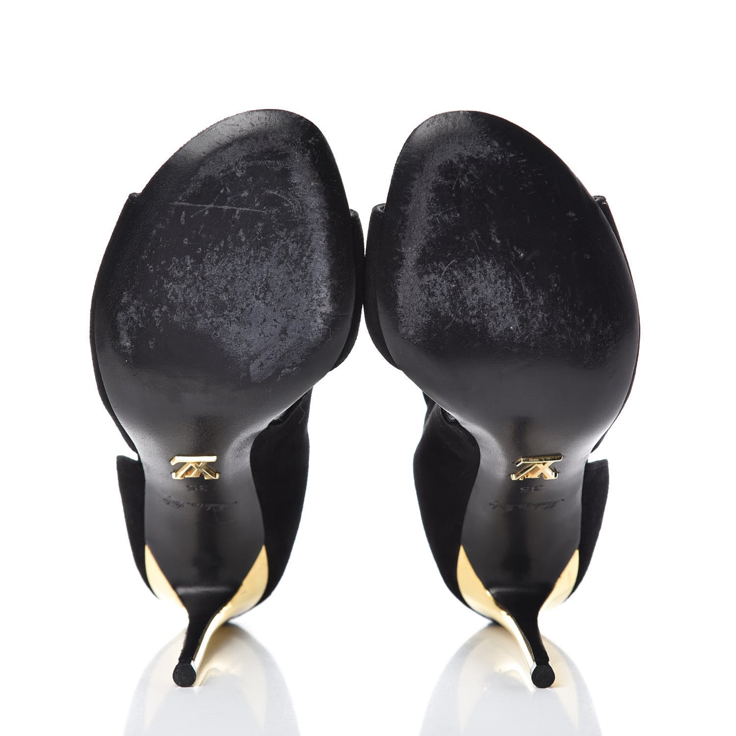 Suede Disclosure Sandals 35 Black