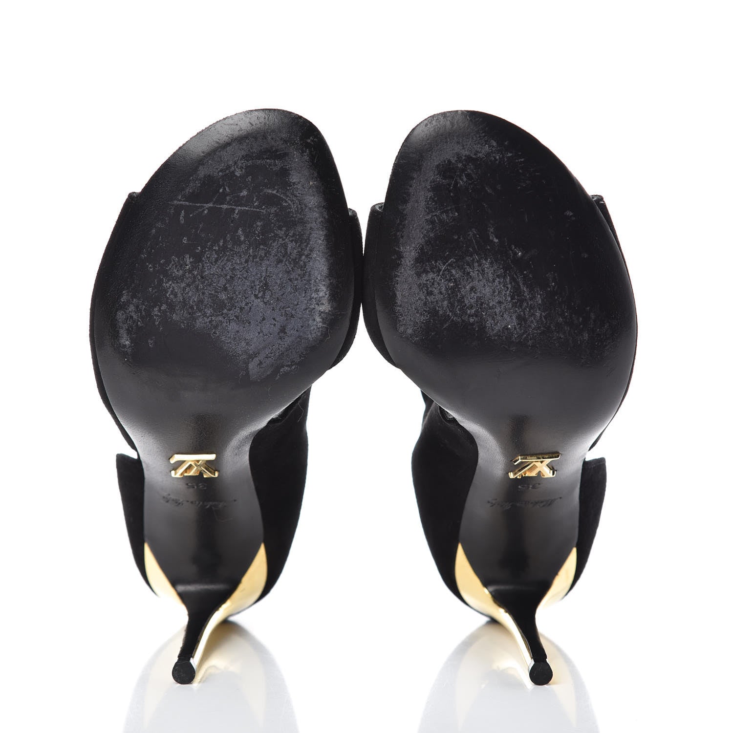 Louis Vuitton Suede Disclosure Sandals 35 Black 5 of 8