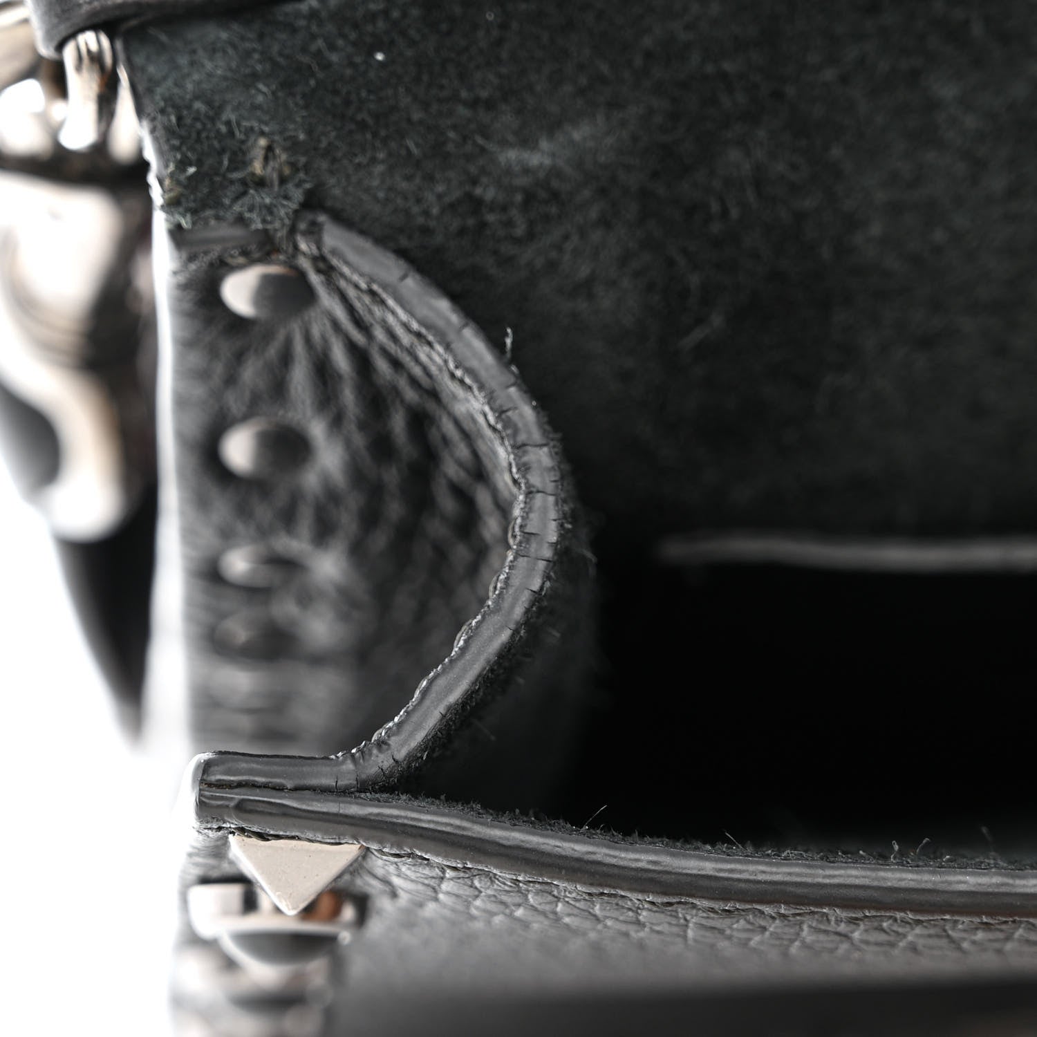 Valentino Garavani Calfskin Small Guitar Strap Rockstud Rolling Shoulder Flap Bag Black 12 of 13