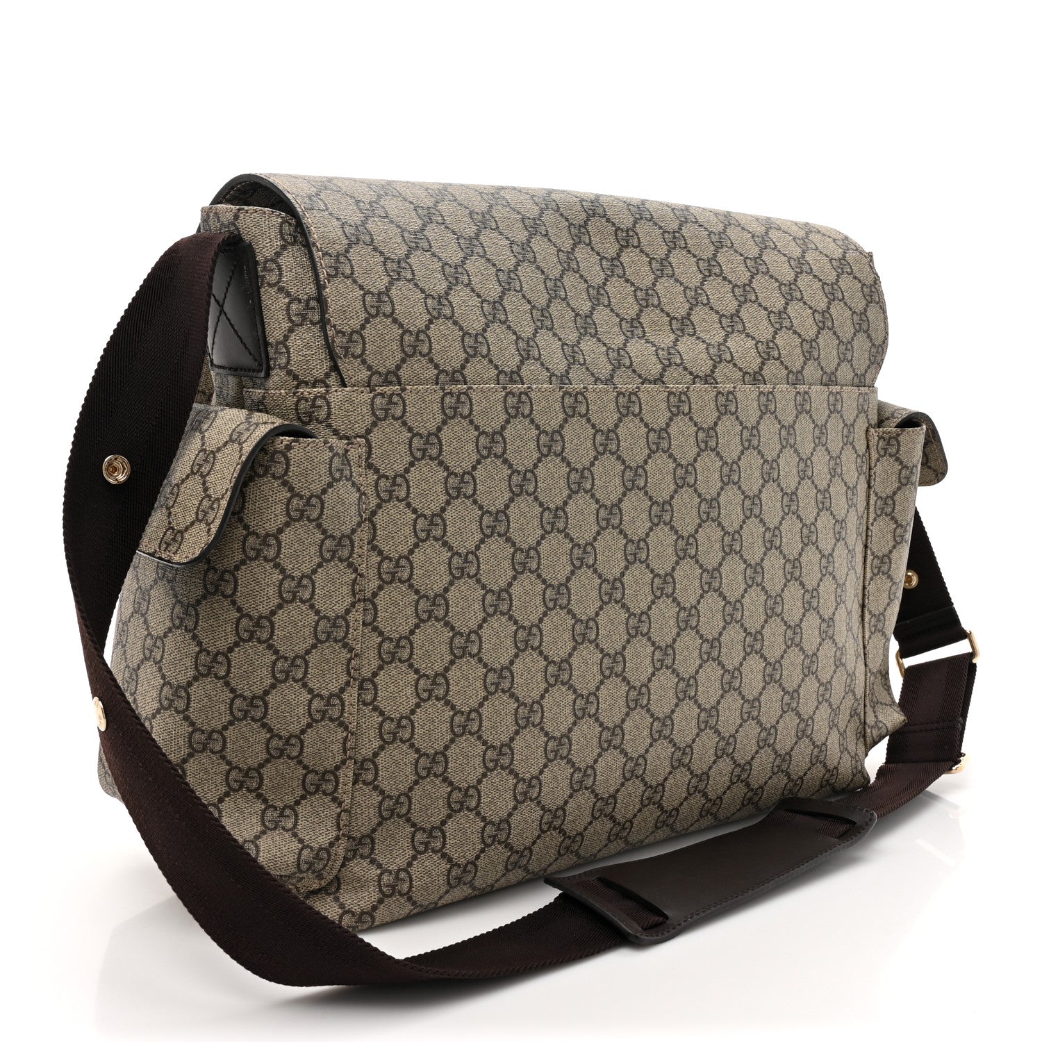 Gucci GG Plus Monogram Messenger Diaper Bag Dark Brown 4 of 20